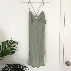 Princess Polly Jessa Mini Dress Sage Size 8 RUNS SMALL